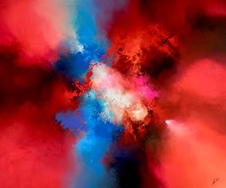 Emergence by Simon Kenny - Original Painting on Box Canvas sized 47x39 inches. Available from Whitewall Galleries